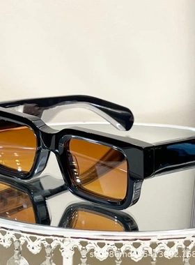 新款高级感方框跨境欧美个性男女时尚墨镜厚重板材偏光太阳镜2401