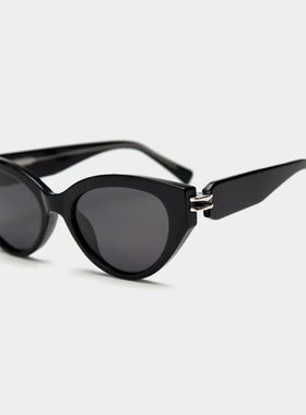 欧美大框猫形偏光黑色太阳墨镜女