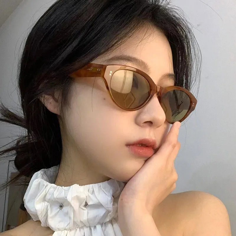 新款网红同款美式复古猫眼墨镜