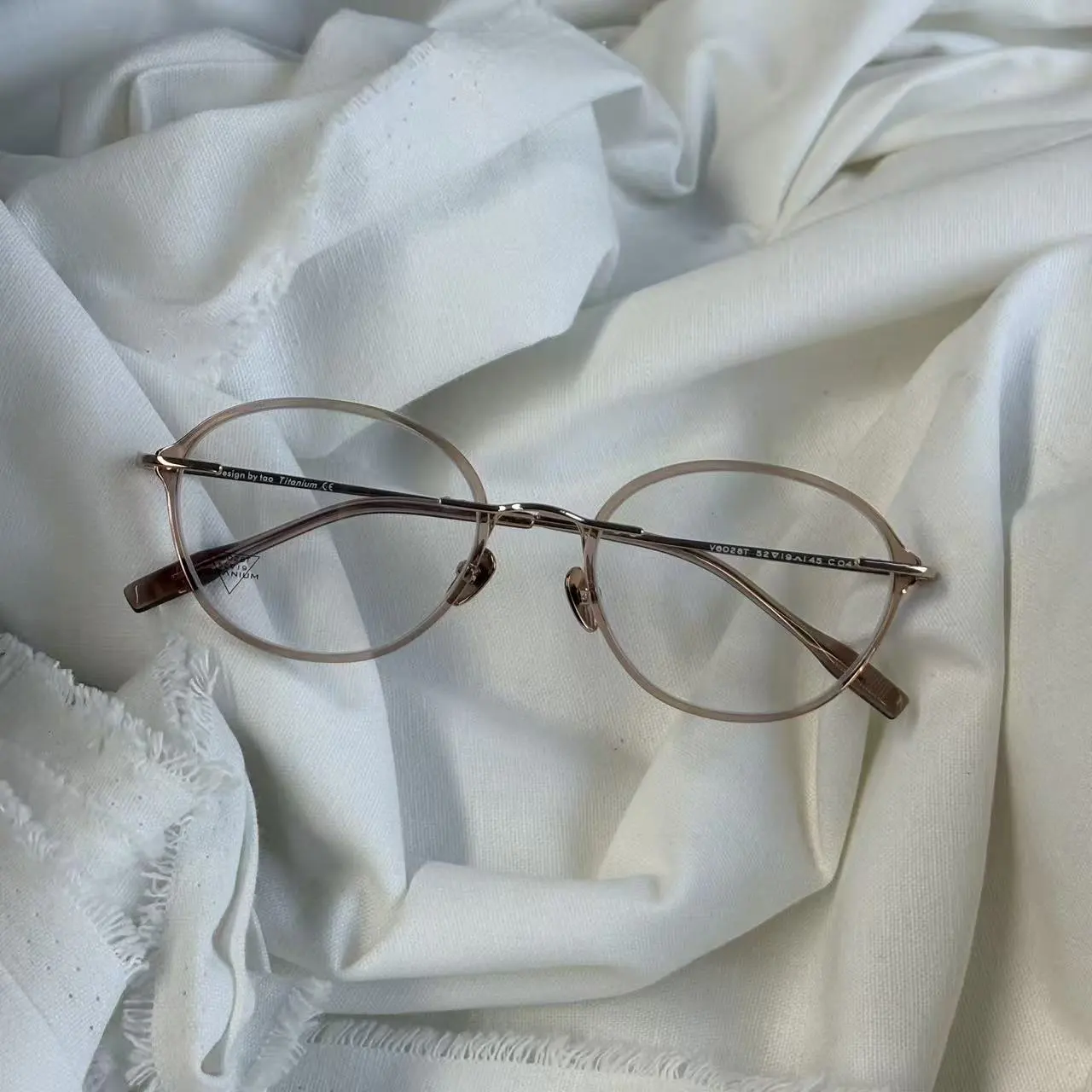 优瞳「V6028T」纯钛全钛无框意大利板材圈两用可配高度近视眼镜框