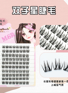 萌朔儿10排大容量双子星懒人三部曲假睫毛女自然素颜仿真超软单簇