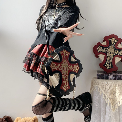 猫宁咕噜十字架造型lolita包包