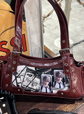 morning glory原创双子星痛单肩机车风复古斜跨小食量腋下痛包