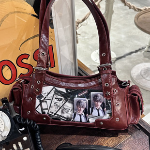 morning glory原创双子星痛单肩机车风复古斜跨小食量腋下痛包