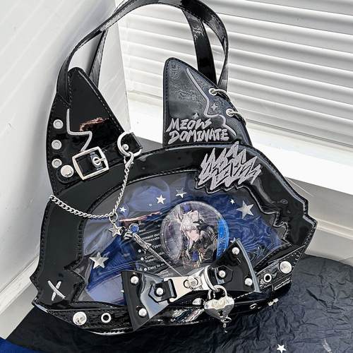 猫宁咕噜原创猫霸天下斜跨痛包