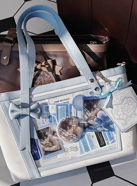 morning glory原创香水喵百合斜跨单肩可爱大容量大食量托特痛包