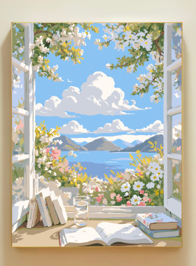 治愈数字油画diy填充画