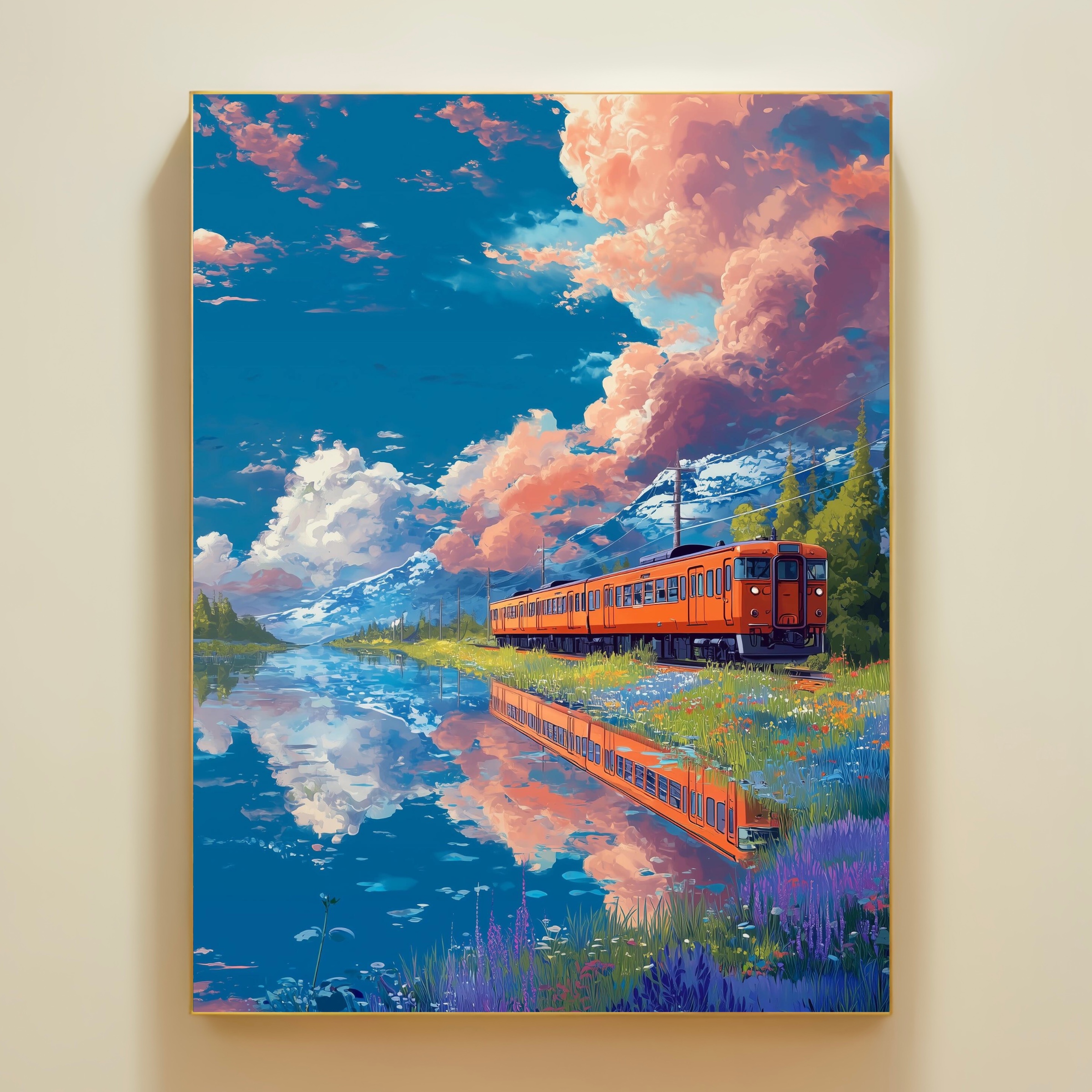 新款宫崎骏数字油画diy填充画填色画成人手绘涂色画治愈系装饰画图片