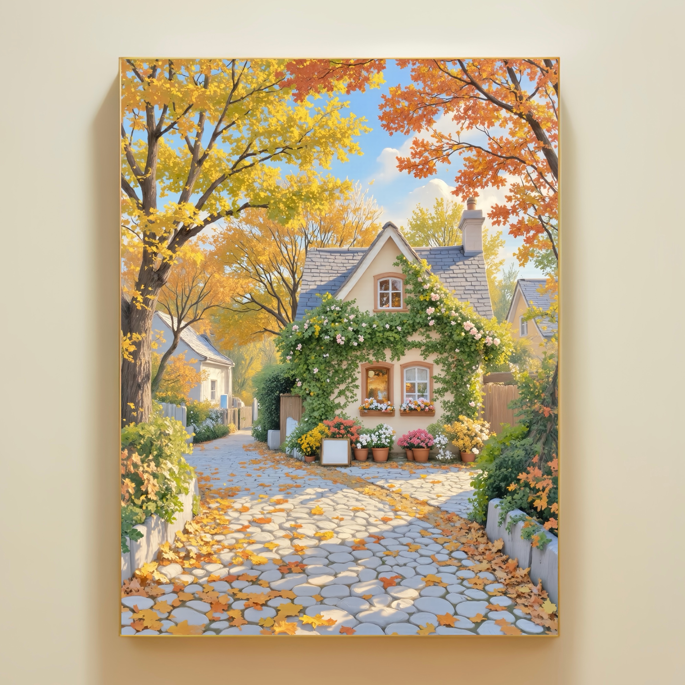 治愈系小屋风景DIY数字油画