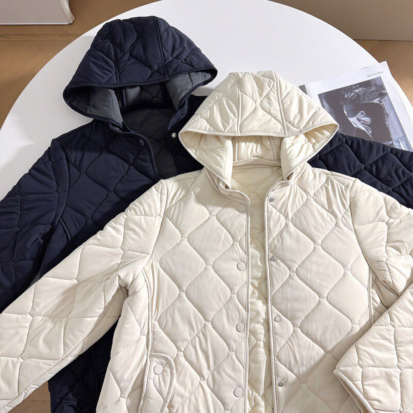 高端好看轻薄羊毛棉服女