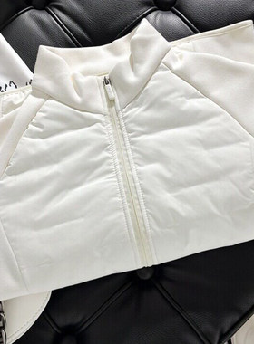韩系白色小立领羊毛棉服冬季女