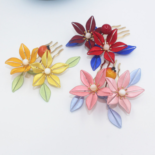 樱花陌上开 紫属-相知 缠花发簪简约发梳 汉服古风女明制发钗发饰