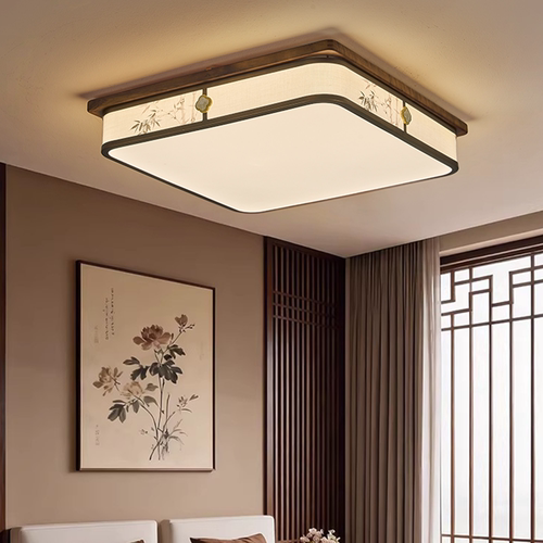 柳音中古风黑胡桃木禅意吸顶灯