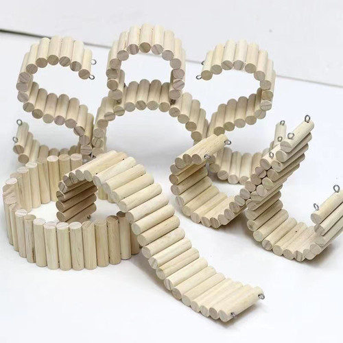 仓鼠百变围栏秋千超长软爬梯玩具仓鼠窝木质拱桥围栏通道造景用品