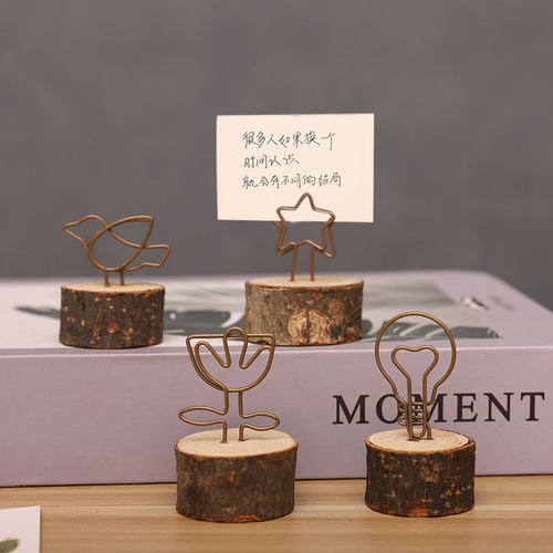 名片明信片照片夹木质桌面便签夹