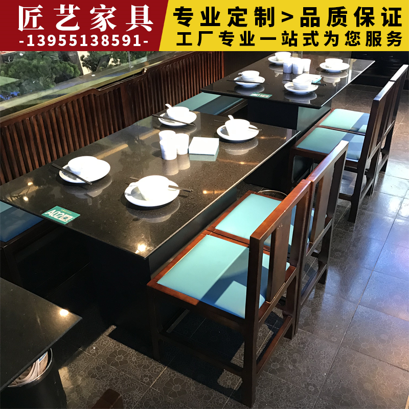 大理石餐厅餐桌椅匠仪大理石岩板