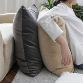 卧室床头大靠背软包加厚灯芯绒抱枕可拆洗腰枕纯色办公室毛绒靠垫