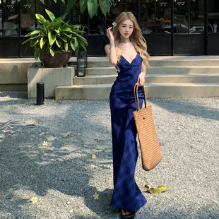 气质吊带裙连衣裙女夏季 法式 海边度假风收腰性感长裙包臀裙鱼尾裙