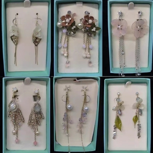 ETE新款流苏新娘耳环韩国伴娘新娘结婚珍珠耳饰晚会敬酒礼服配饰