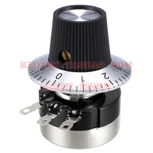 RV24YN20S碳膜电位器 单圈旋转可变电阻器 带0-9数字刻度旋钮帽