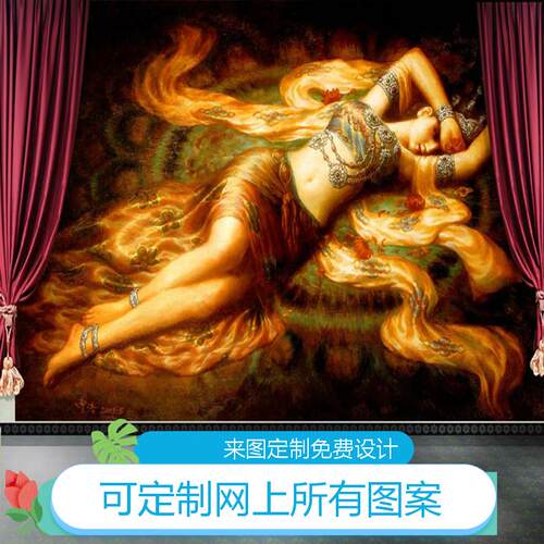 大型无缝壁画墙壁纸欧式油画人物