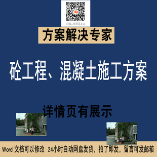 124砼工程混凝土专项方案工程技术投标施工组织设计不代写方案