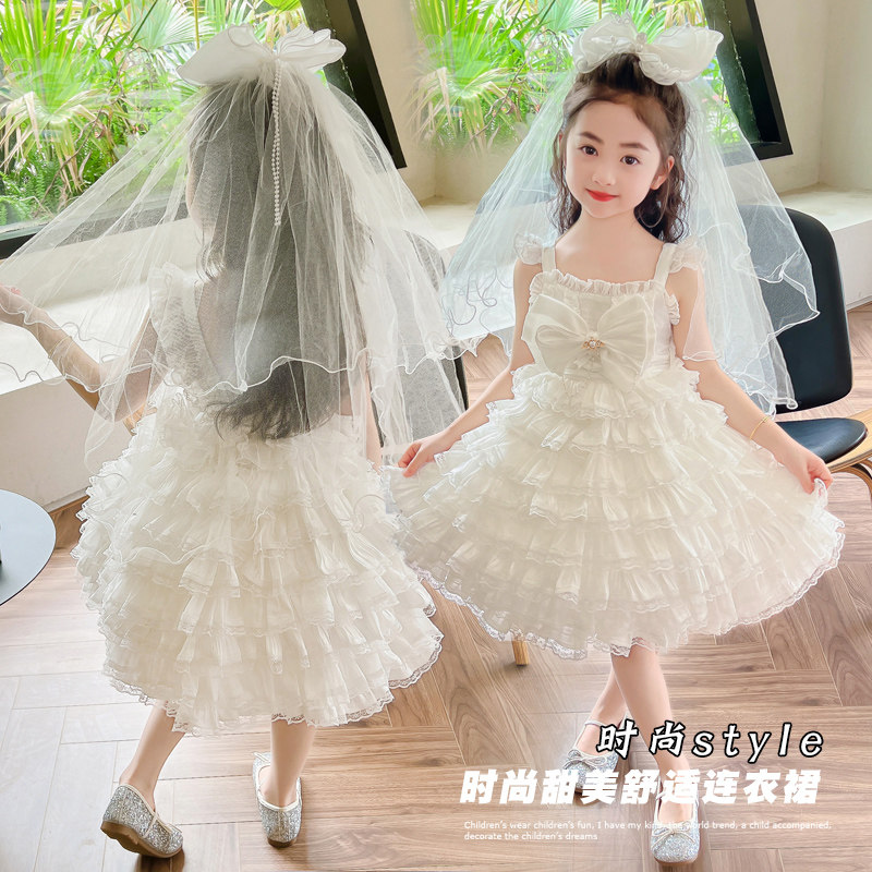 女童洛丽塔公主裙夏装新款白色婚纱花童礼服宝宝lolita蓬蓬连衣裙,童装/婴儿装/亲子装,连衣裙,淘宝优惠券,粉丝福利购,淘宝优惠卷