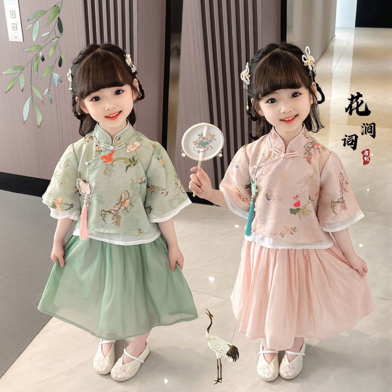 童装汉服套装夏季2024新款宝宝中国风连衣裙超仙小女孩古风公主裙