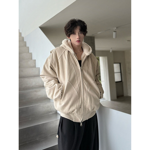 C316 MY1016 P158 秋冬新款座山雕加绒加厚棉衣棉服短款连帽外套图片