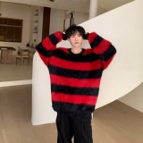 C316N0005P108冬装新款拼接长毛毛衣针织衫毛衫网红情侣装线衫，男装针织衫/毛衣，电商C316