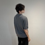 C316T8040P58夏装新款短袖T恤针织短袖polo衫时尚个性深灰色，男装T恤，电商C316