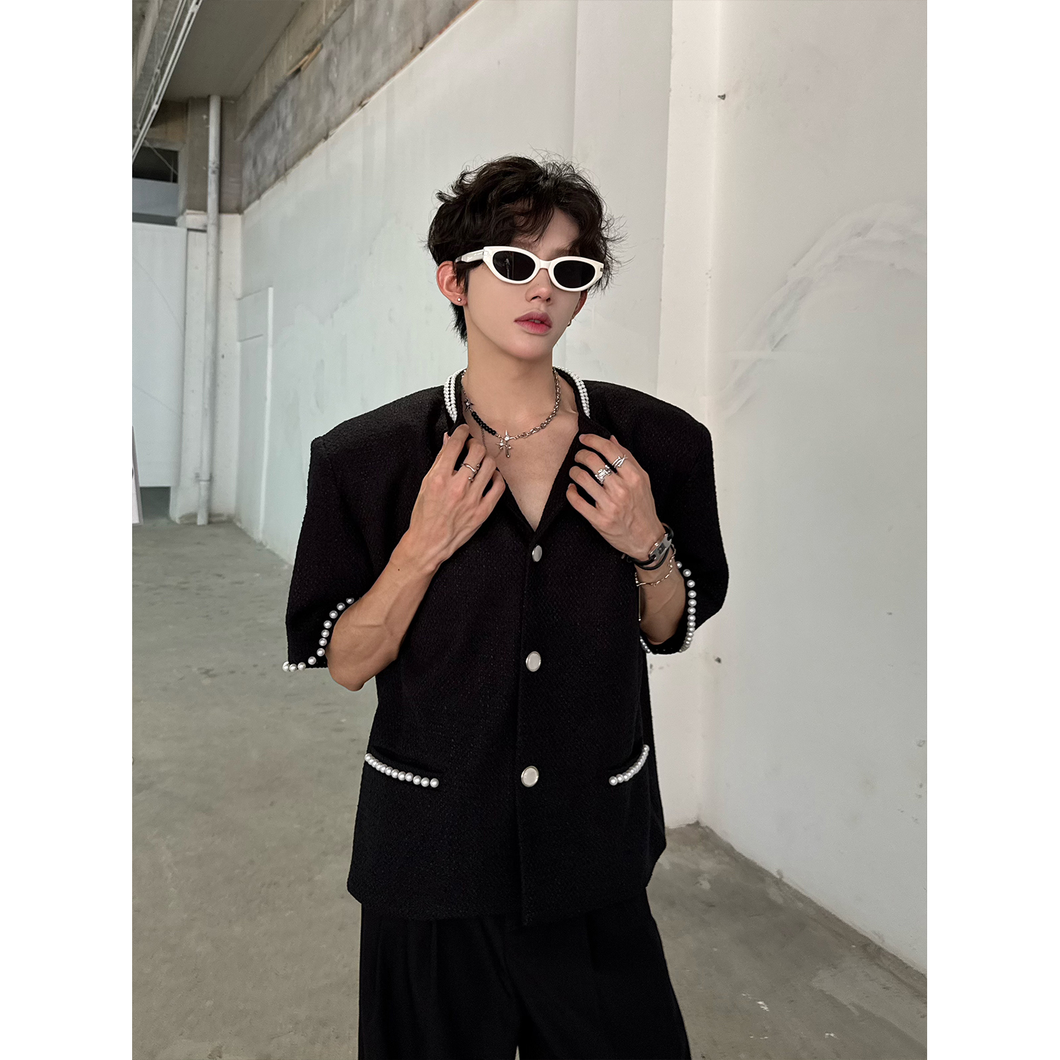 C316Jk8325P118小香风珍珠系列小香风外套时尚宽松小清新男装，女装短外套，电商C316