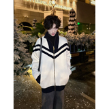 C316MY1046P98冬装新款拼色时尚白色可翻高领针织衫毛衣打底，男装针织衫/毛衣，电商C316