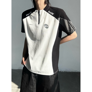 C316 T8206 P38 原版品质短袖T恤拼接撞色tee速干衣时尚运动男女图片