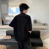 C316T8073P68夏装新款拼接拉链设计感短袖T恤tee时尚钉珠，男装T恤，电商C316
