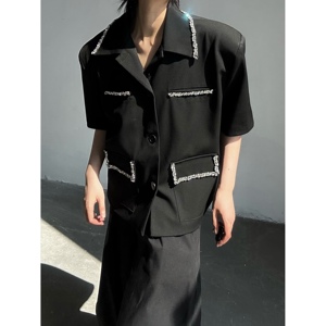 C316 XZ8160 P98 夏装新款短袖西服小香风个性外套西装图片