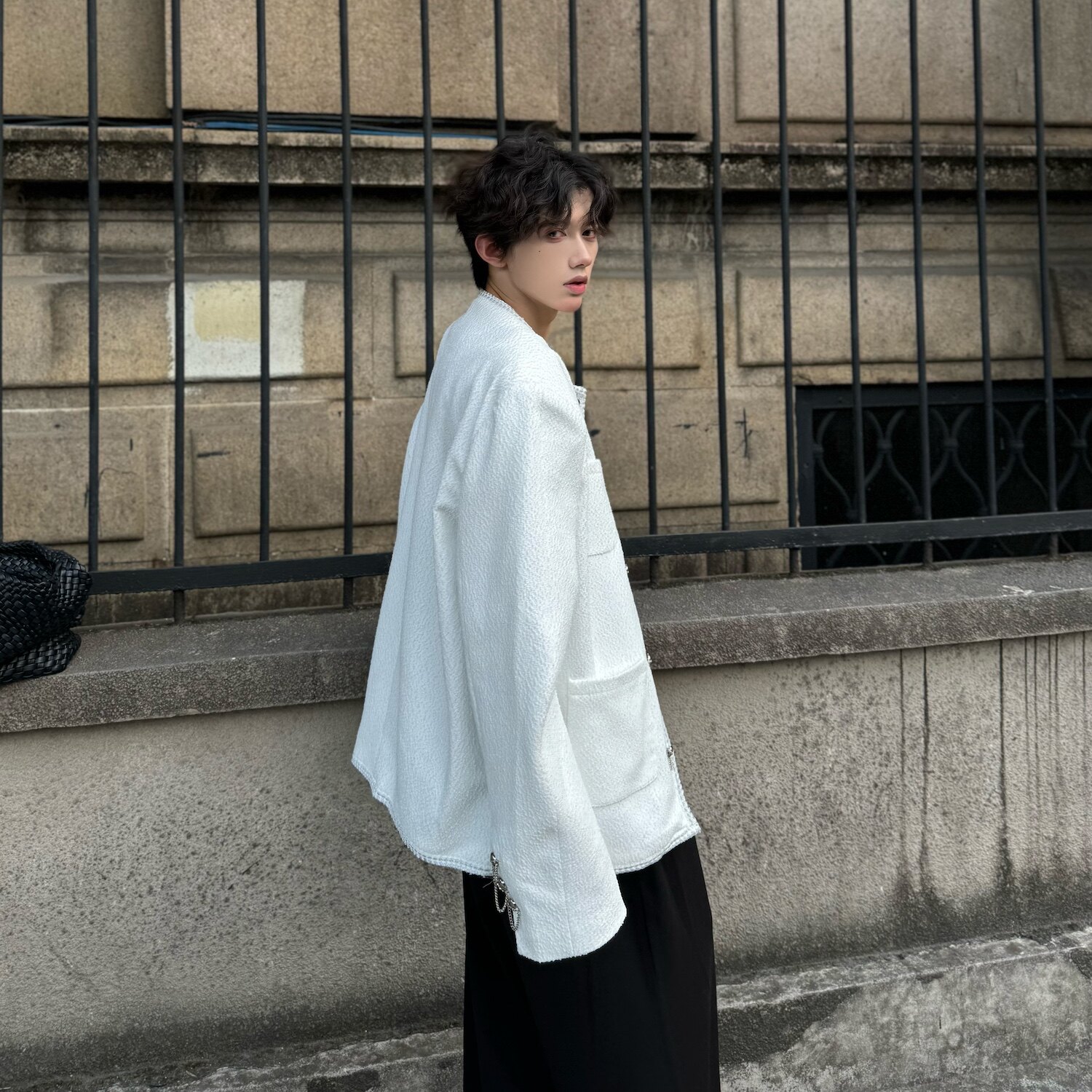 C316WT1257P138秋冬新款小香风白色高级感短款外套时尚夹克,男装夹克,电商C316