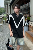 C316T1158P58夏装新款高品质时尚拼接撞色短袖T恤tee个性中性风，男装T恤，电商C316