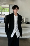 C316XZ1220P98秋冬新款黑色双排扣时尚西服黑色宽松百搭松弛感，男装西服，电商C316
