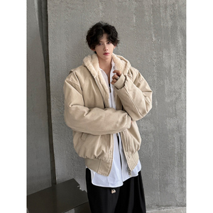 C316 MY1016 P158 秋冬新款座山雕加绒加厚棉衣棉服短款连帽外套图片