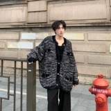 C316MY1254P98秋冬新款毛毛衣时尚拼接撞色毛衣针织衫开衫男装，男装针织衫/毛衣，电商C316
