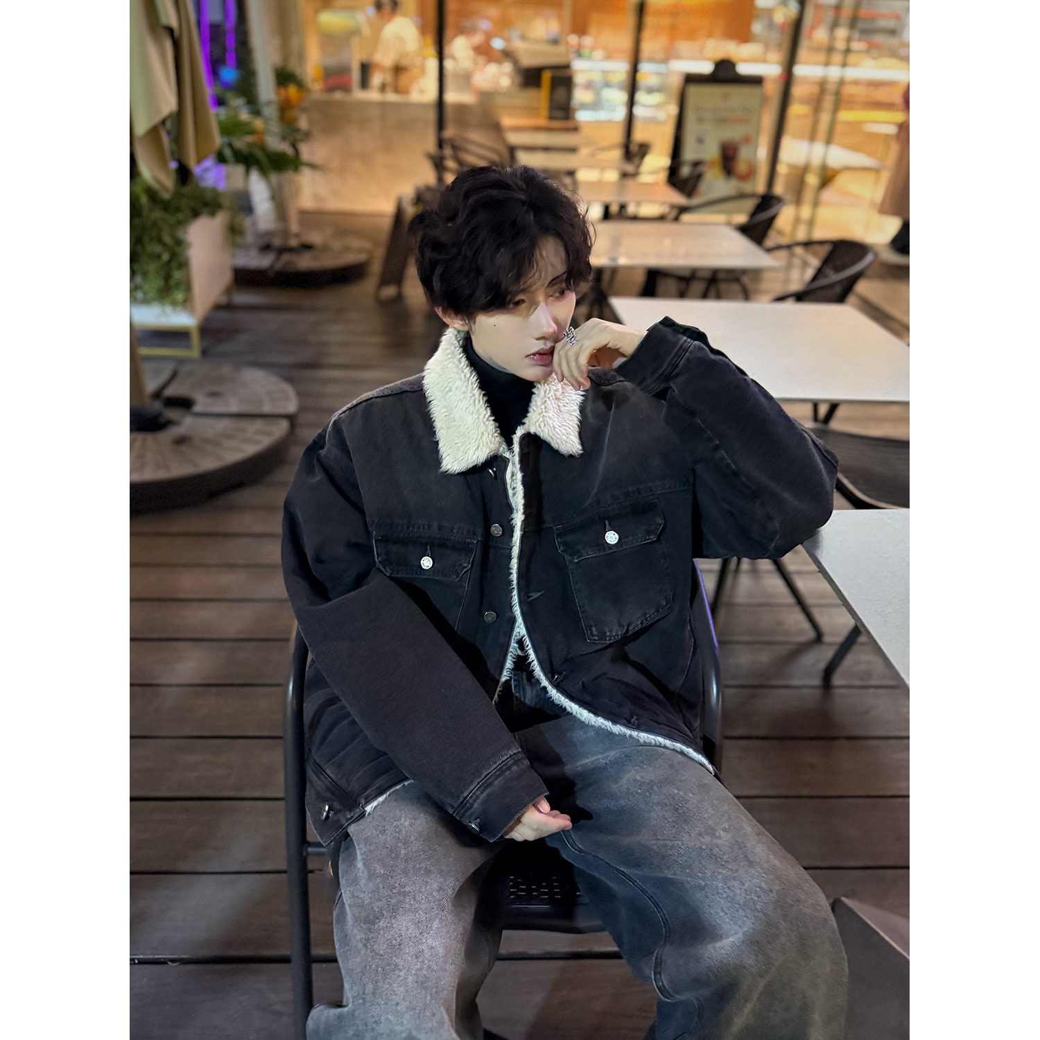 C316MY024P118秋冬新款牛仔棉衣羊羔毛领短款外套时尚保暖加厚,男装工装外套,电商C316 C316MY024P118秋冬新款牛仔棉衣羊羔毛领短款外套时尚保暖加厚,男装工装外套,电商C316