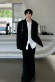 C316XZ1220P98秋冬新款黑色双排扣时尚西服黑色宽松百搭松弛感，男装西服，电商C316