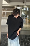 C316T1127P5878春夏新款黑色短袖T恤时尚金属设计款tee时尚，男装T恤，电商C316