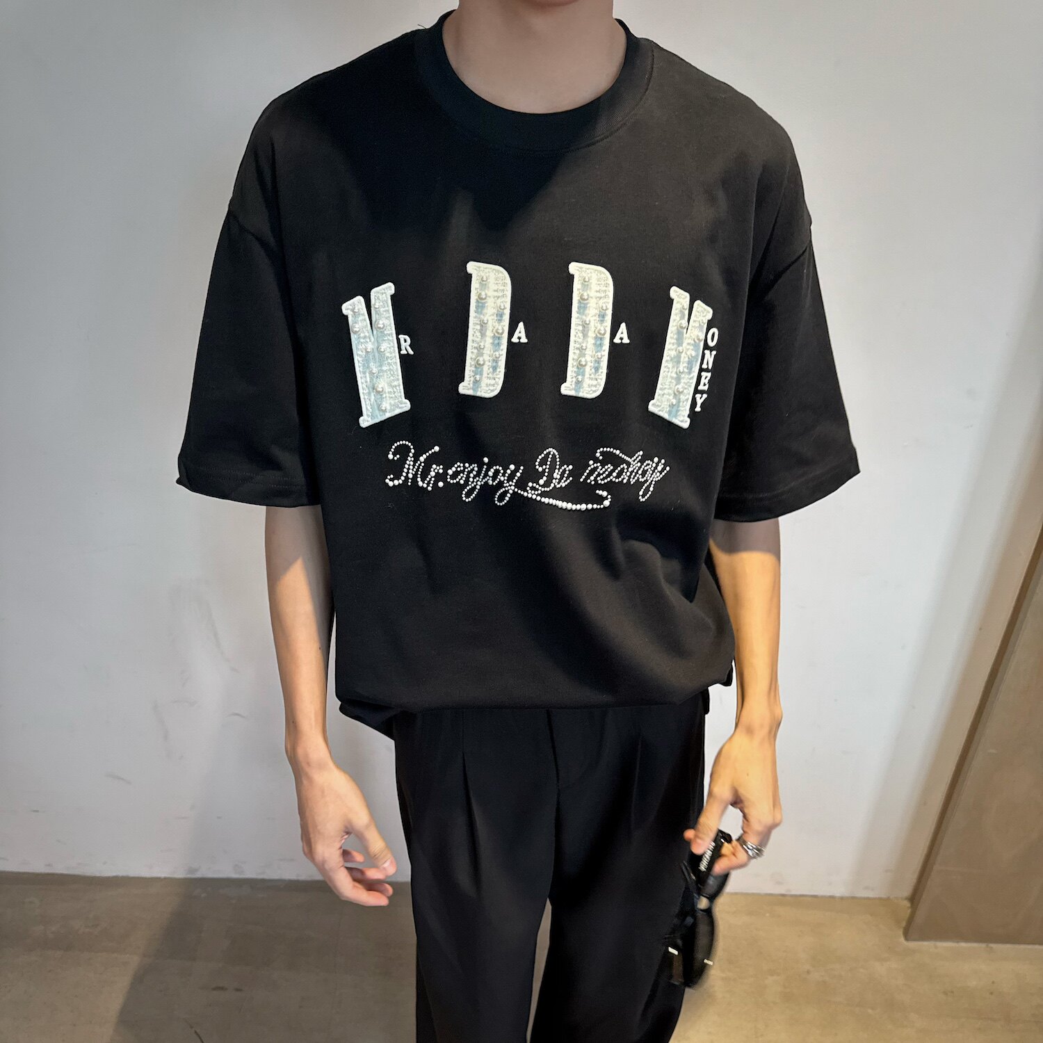 C316T8049P58夏装新款针织刺绣小香风设计时尚短袖体T恤tee,男装T恤,电商C316