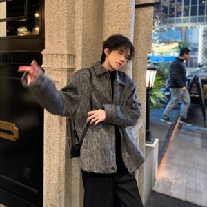 C316 JK826 P128 初春毛呢夹克外套时尚短款夹克衫呢子简约款男装图片