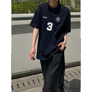 C316 TH410 P48 夏装新款短袖T恤时尚短袖刺绣运动tee学院宽松图片