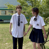 C316CS656P48夏装新款短袖衬衫DKJK制服班服学院风情侣装现货，男装T恤，电商C316