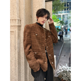 C316WT1045P148秋冬新款小香风时尚外套高级感百搭夹克衫无领，男装夹克，电商C316