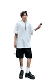 C316DX88P48夏装新款短袖T恤时尚拉链设计个性tee网红简约，男装T恤，电商C316